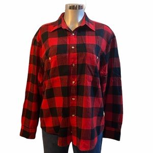 Flannel Shirt Shacket Buffalo Plaid Athleisure Outdoor Casual Layer Fall Camping